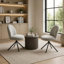 Ensemble de chaises pivotantes 2 pièces Modern avec revêtement en tissu bouclé et base en métal