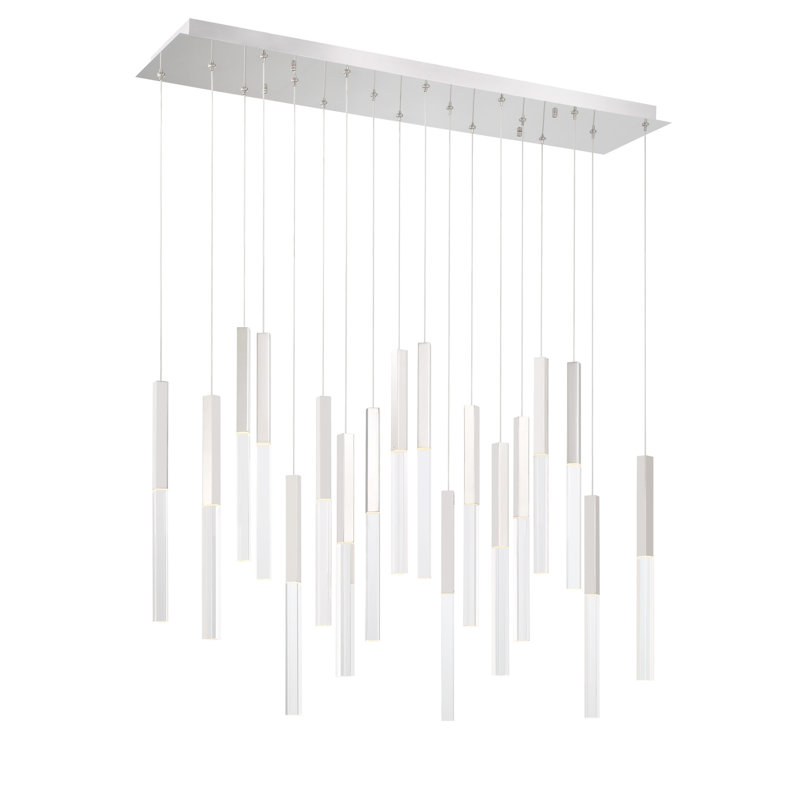 Lustre 18 lumières Benicio, Nickel