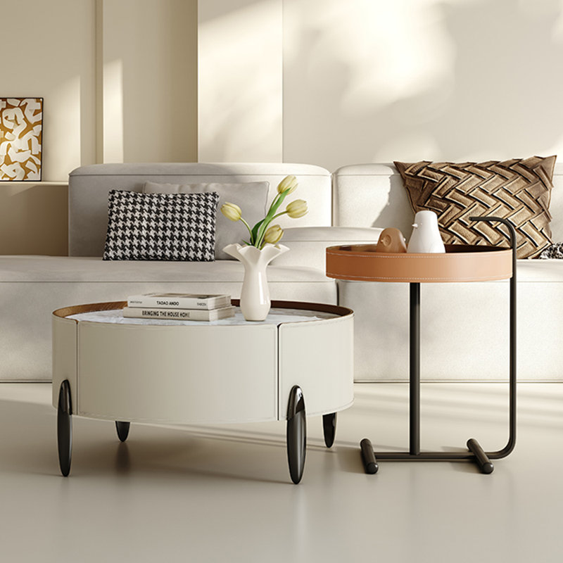 Advanced circular simple style creative tea table, 22.44" H x 47.24" L x 31.5" W