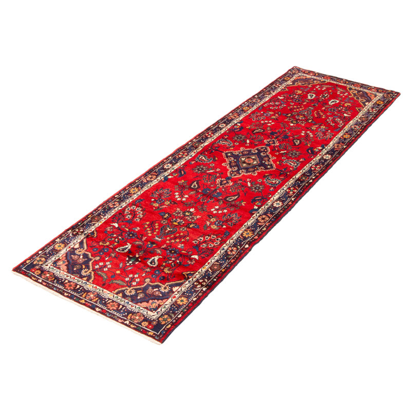 Tapis rouge anadol noué à la main de conception unique 2 pi 11 po x 9 pi 11 po