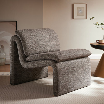 Fauteuil d'appoint rembourré sans accoudoirs Lume Boucle
