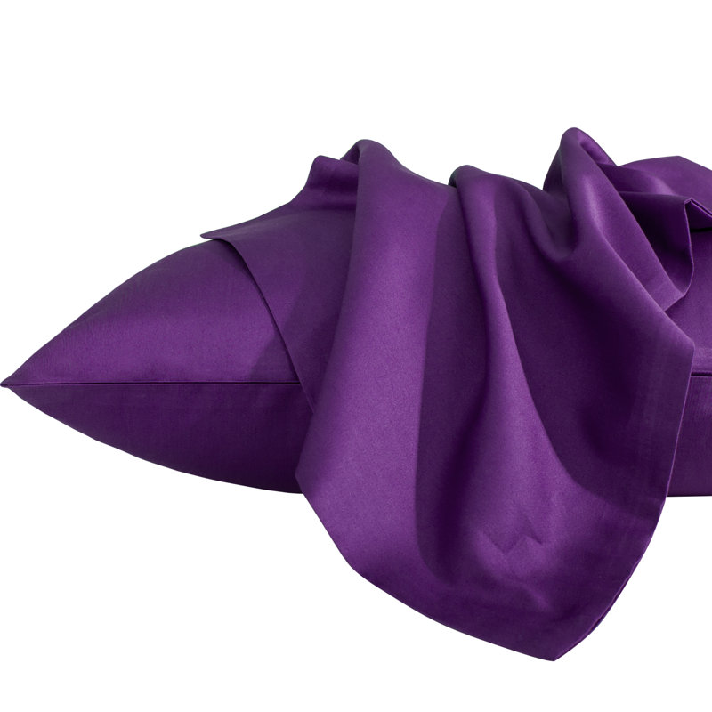 Egyptian-Quality Cotton Bed Pillowcases, 500 Thread Count Cotton Sateen Pillowcases with Envelope Closure - NTBAY, Purple