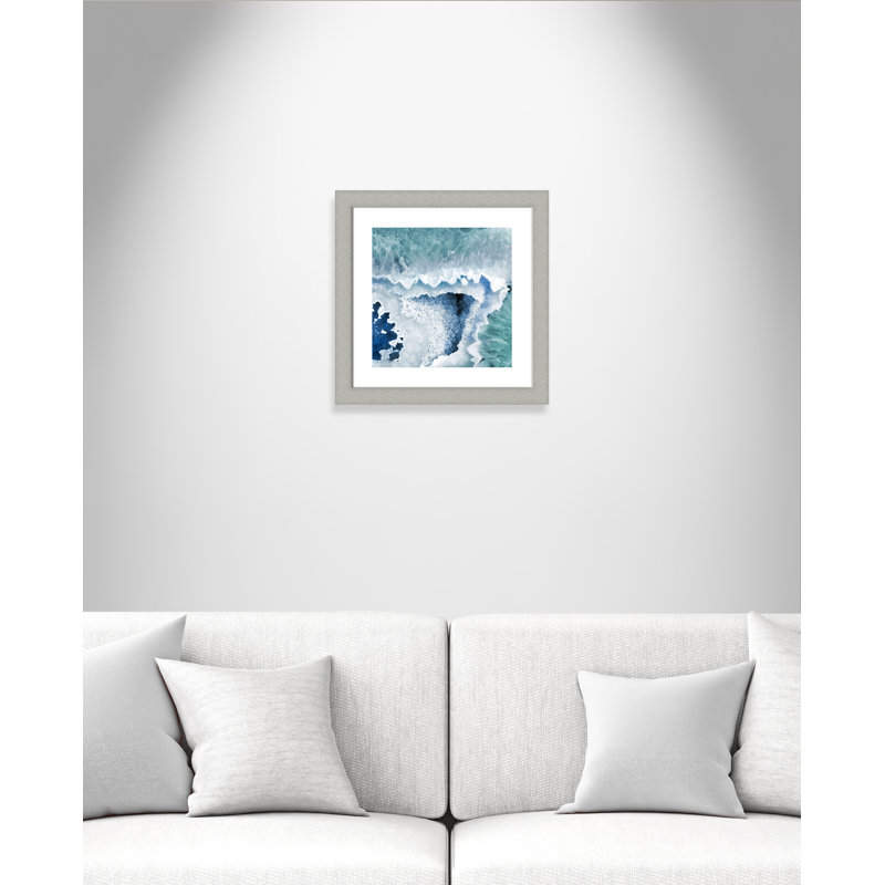Ariana «Agate Blue and Turquoise I», impression encadrée, Argent brossé, H 25 po x l 25 po x P 1,25 po