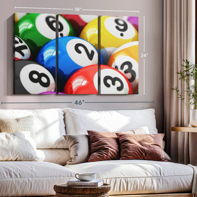 " Colorful Billiard Balls " 3 - Pieces