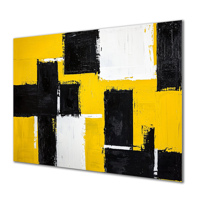 Geometric Pulse Cubism II - Abstract Metal Wall Art, Geometric Metal Print, 12" H x 20" W