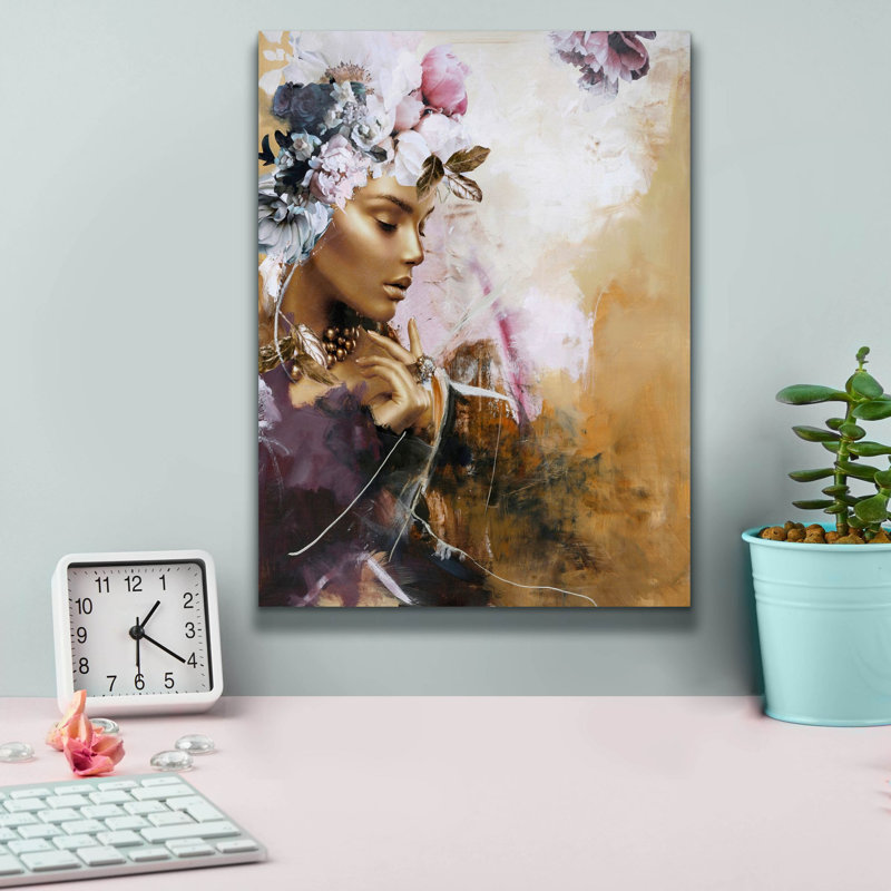 «Gold On Purple Couture» par Design Fabrikken, art mural sur toile, H 16 po x l 12 po