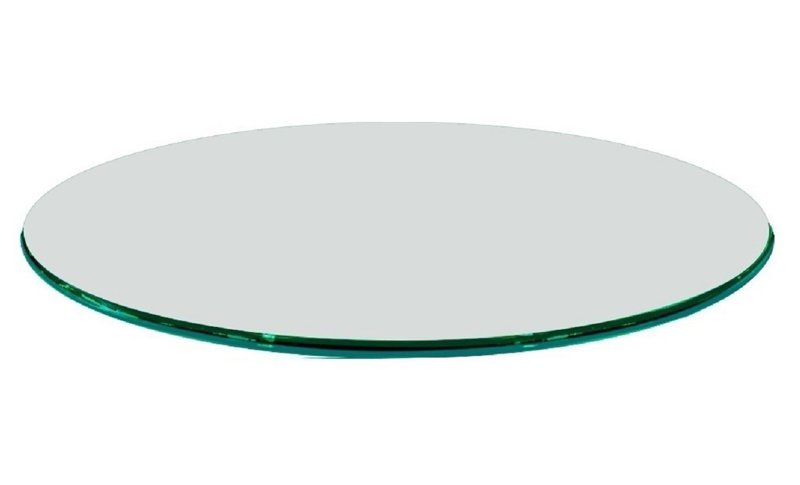 Plateau de table rond en verre trempé transparent de 20 po avec bord poli de 1/2 po d'épaisseur idéal pour les tables, les espaces de travail et les meubles d'extérieur de Fab Glass and Mirror