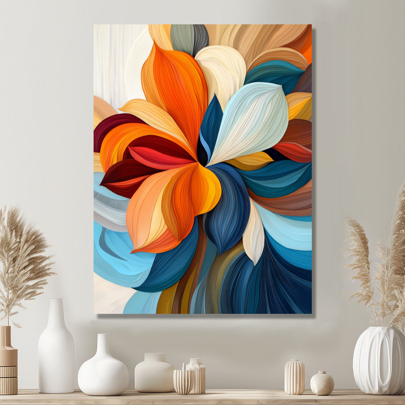«Mild Century Enchanted Bloom Flowers II», art mural abstrait en métal, fleurs, H 32 po x l 16 po x P 0,84 po