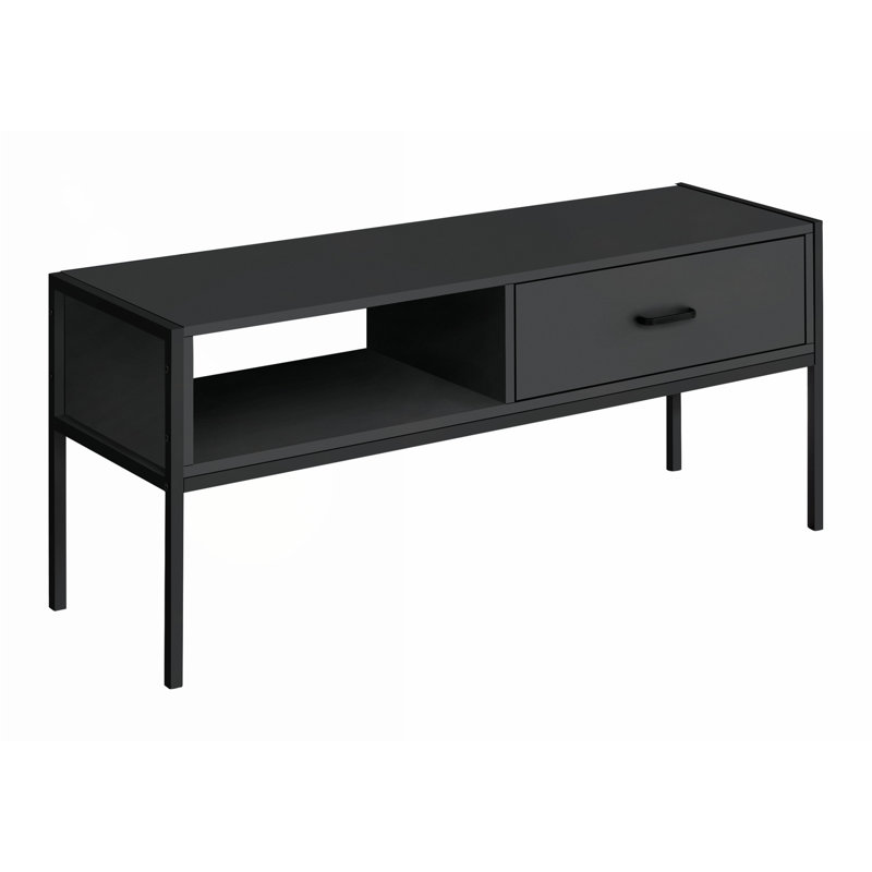 Console multimédia polyvalente et moderne avec options de rangement, Noir, noir, noir, noir