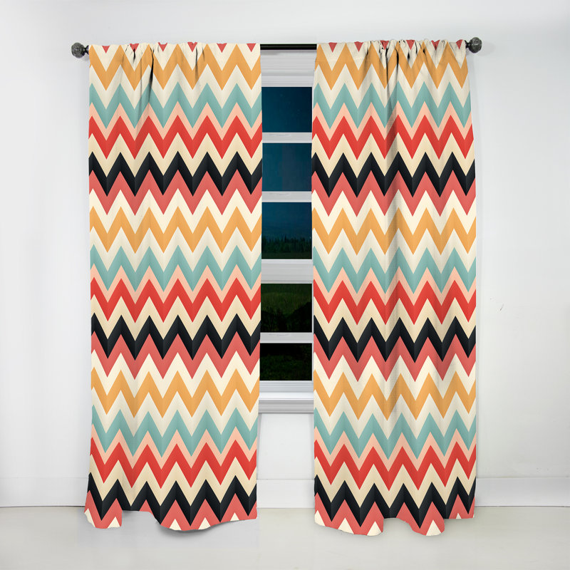 Motif à chevrons Modern Simplicity - Rideau à chevrons - Rideau à chevrons obscurcissant - 1 panneau, L 52 po x L 108 po
