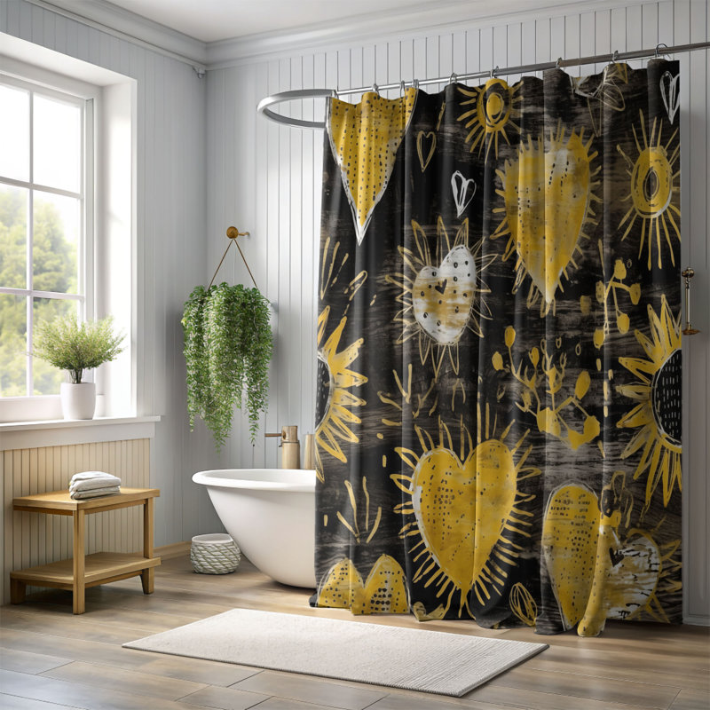 Luxe Hearts - Rideau de douche Premium, H 74 po x l 71 po