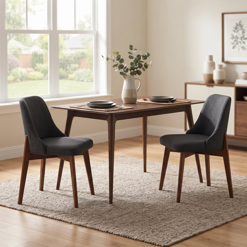 Table de salle à manger rectangulaire 47 "en noyer avec 2 chaises, 3 Pieces: Table, 2 Chairs