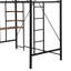 Lit superposé simple au-dessus d'un lit simple avec glissière convertible et escalier en bois massif pour enfants adolescents, gris-1737758150