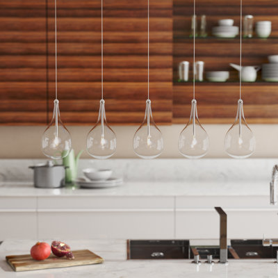 Deva 5 - Light Polished Chrome Kitchen Island Pendant