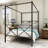 Metal Canopy Bed Frame, Platform Bed Frame  With X Shaped Frame Full Black