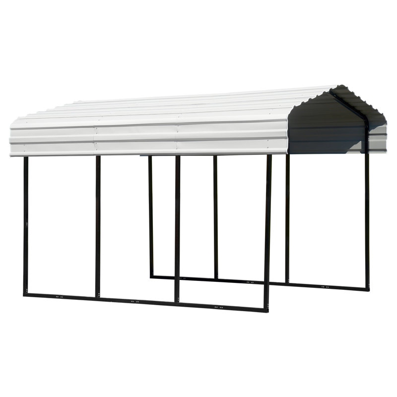 Galvanized Steel Carport, 10X15X9, Gray