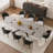 Mahjabin 9 - Piece  Dining Table Set 102.36'' Extendable Sintered Stone Table and 8 Faux Leather Chairs-627286279-627359023