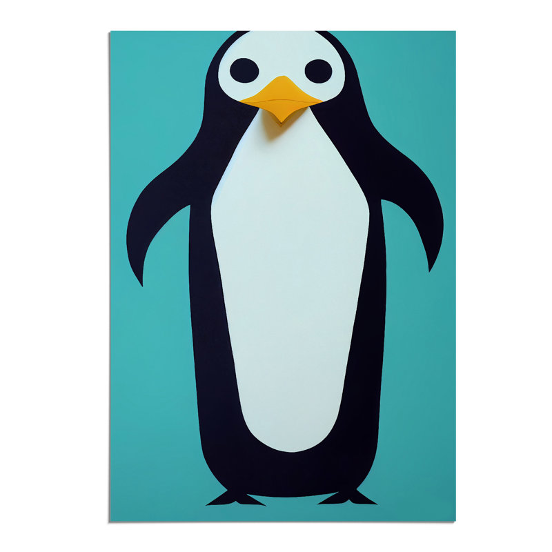 Vibrant Penguin Abstract - Wall Art, Paper, 59.4cm H x 42cm W, No Matte