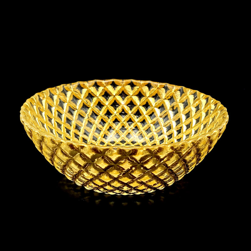 Ensemble de 6 bols latéraux en verre doré Pina, Or