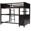 Lit mezzanine avec tiroirs et tablettes - Finition. Fabrication en bois massif. Bureau complet avec rangement de rangement pour chambre à coucher de couleur améliorée-1837307716