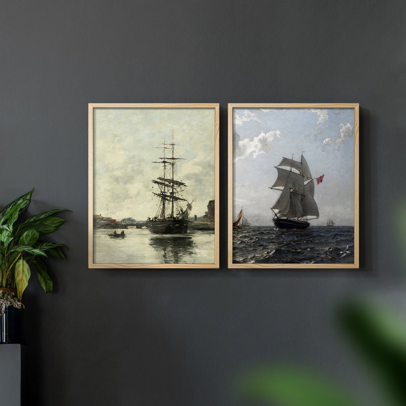 «Vintage NAUTICAL VIII», 2 pièces, Naturel, H 10 po x l 16 po