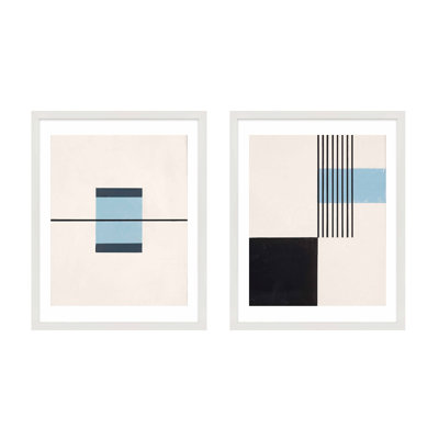 Black and Blue 2-Piece Print Set