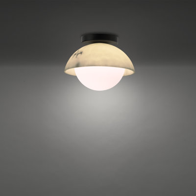 Moonstone Dimmable LED Semi-Flush Mount With Decorative Alabaster Shade