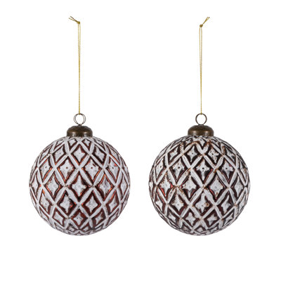 Ornement en losange blanc délavé, 2 styles variés