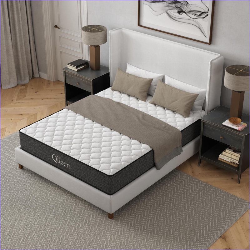 Mattresses | NapQueen Victoria 12 Inch Twin Cooling Gel Hybrid Mattress - CertiPUR-US, Made in USA | Grey+White | Foam+Spring