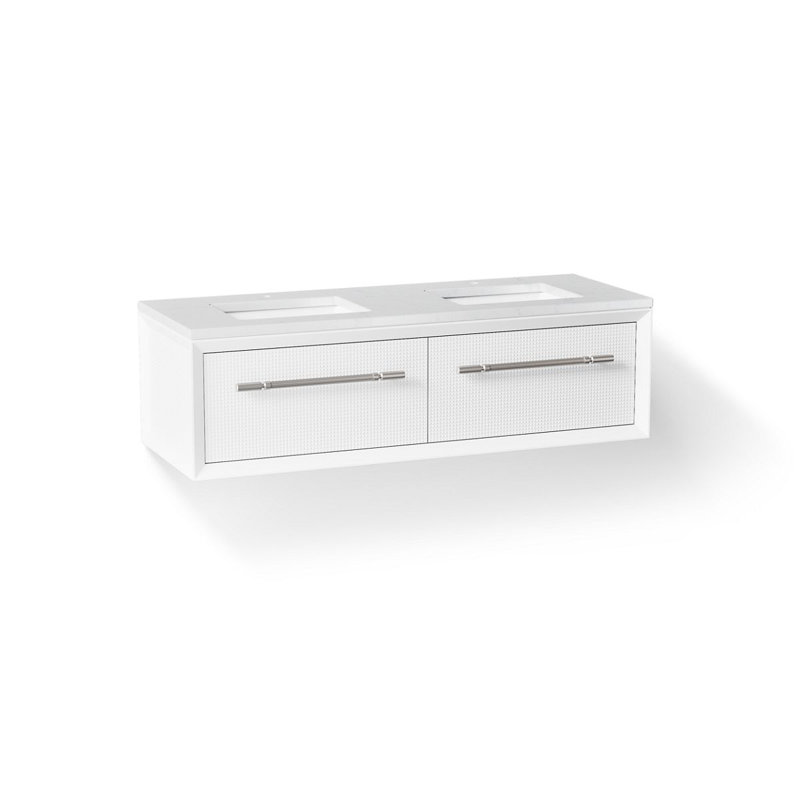 Meuble-lavabo 60 po avec comptoir en quartz, évier et quincaillerie Enivo Enivo, Blanc