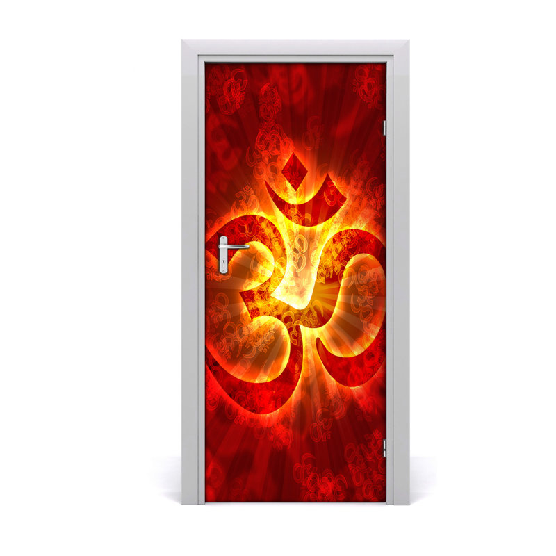 Burning Sign Man Door Decal