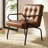 21.3 Wide  Mid-Century Modern Upholstered Leather Accent Chair  Tufted Metal Frame Lounge Armchair with Thick Cushion-767430426