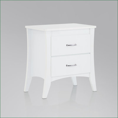 Babb White Finish Coffee Table with Tapered Legs &amp; 2 Drawers, Space-Saving Storage