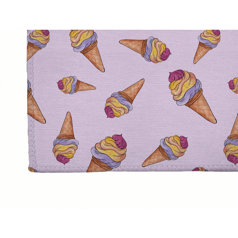 Tapis de bureau léger Summer Ice Cream, L 36 po x P 60 po, Lavande