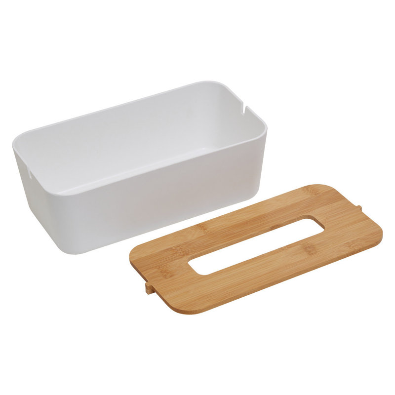 Leist Tissue Box Cover, White