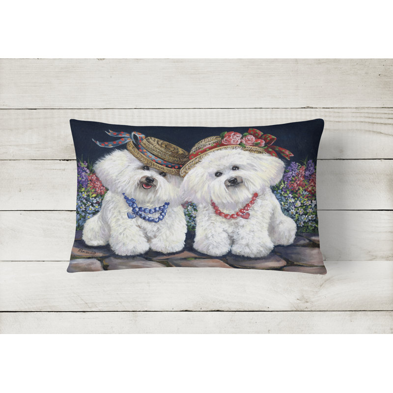  Housse et insert de coussin d'extérieur pour l'extérieur, Bichon frisé sœurs