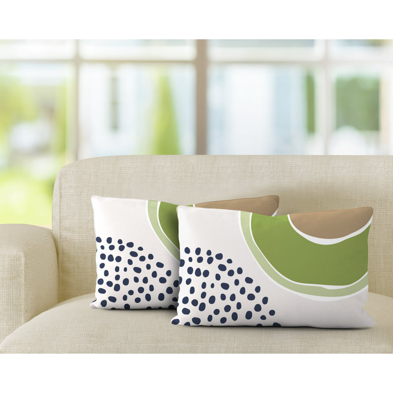 Housse et insert de coussin rectangulaire en polyester pour l'intérieur et l'extérieur, Chartreuse
