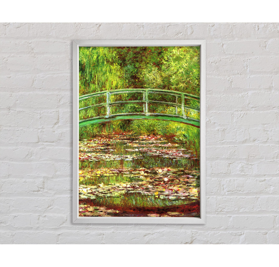 Monet Bridge Over The Sea Rose Pond - Einzelbildrahmen Kunstdrucke auf Leinwand