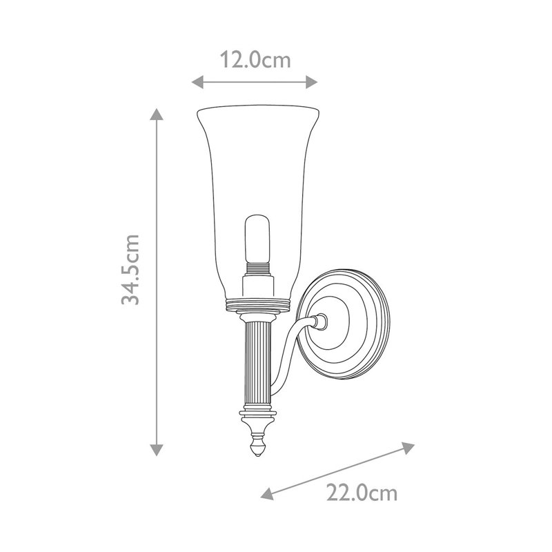 Thompsonville Armed Sconce, Polished Chrome