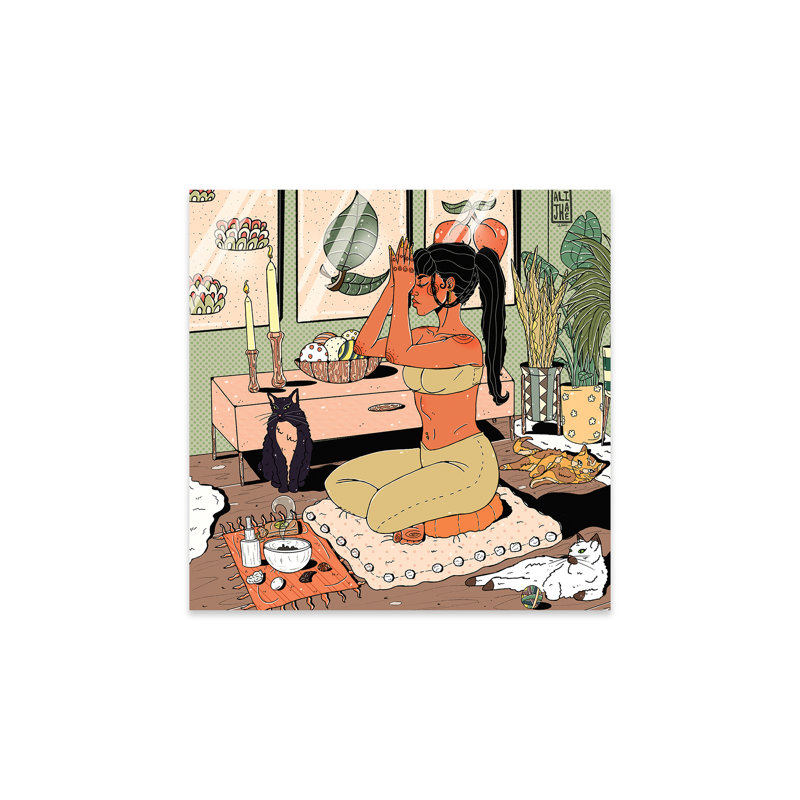 Trois chats sur verre acrylique