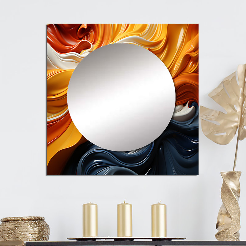 Izaia - Grand miroir mural carré pour nourriture et boissons, 29 po x 29 po