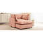 Chenille rembourrée rose avec siège mobile de 39,8 po, coussins latéraux confortables, convient aux coussins de confort de salon, aux petites pièces-1422498359