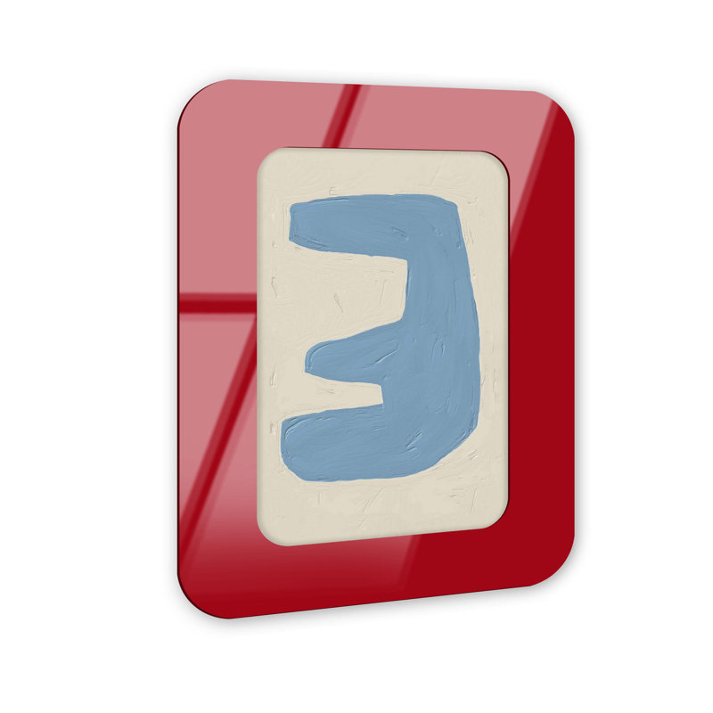 Reversed Emma Acrylic Wall Frame by NOTORIART, 18.5" H x 13.5" W, Rounded, Red
