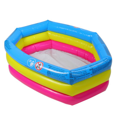 Piscine gonflable pour enfants 30 "à trois anneaux rose et jaune