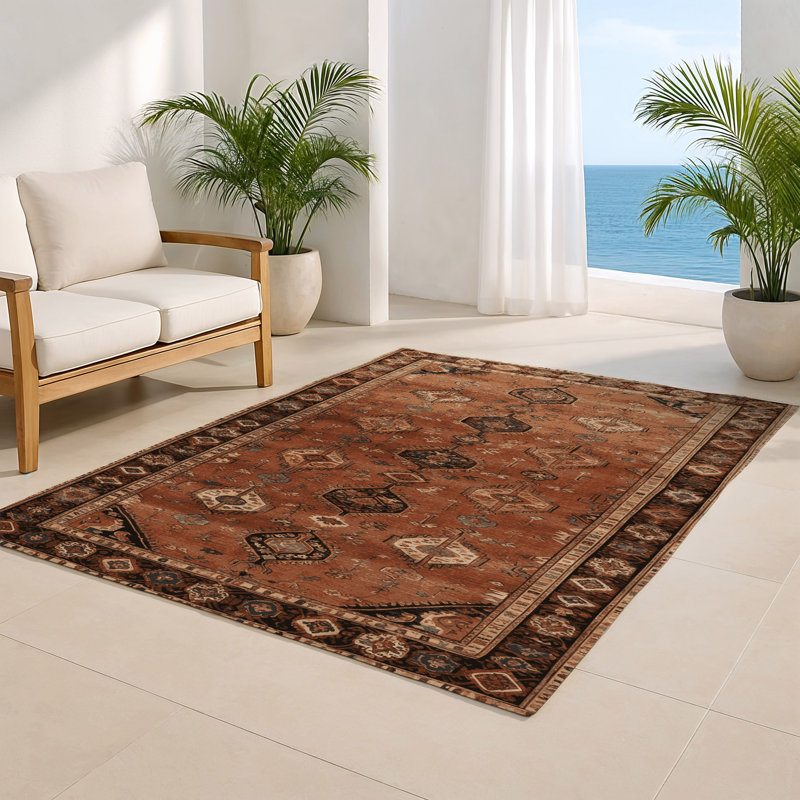 Tapis d'intérieur et d'extérieur brun Persian, Rectangulaire 2 pi x 3 pi
