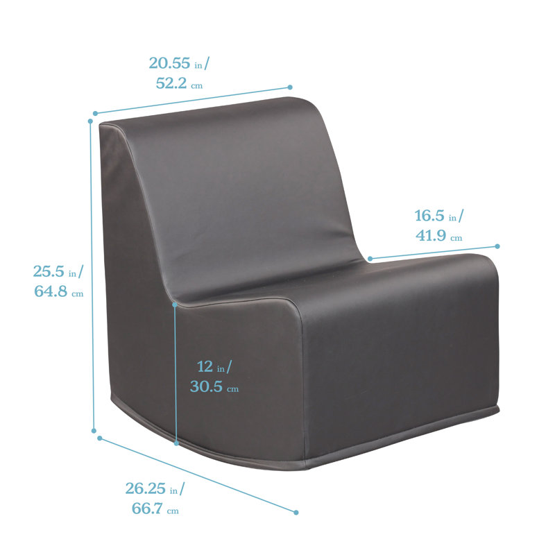 ECR4Kids SoftZone Contoured Rocking Chair, Flexible Seating, Black
