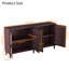 Buffet 70 po en rotin avec 4 portes et tablettes réglables - Buffet brun pour la cuisine, le salon, la salle à manger-1134816595-1134816597
