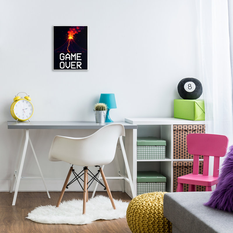 Plaque murale Pixel Volcano Game, par Kim Allen
