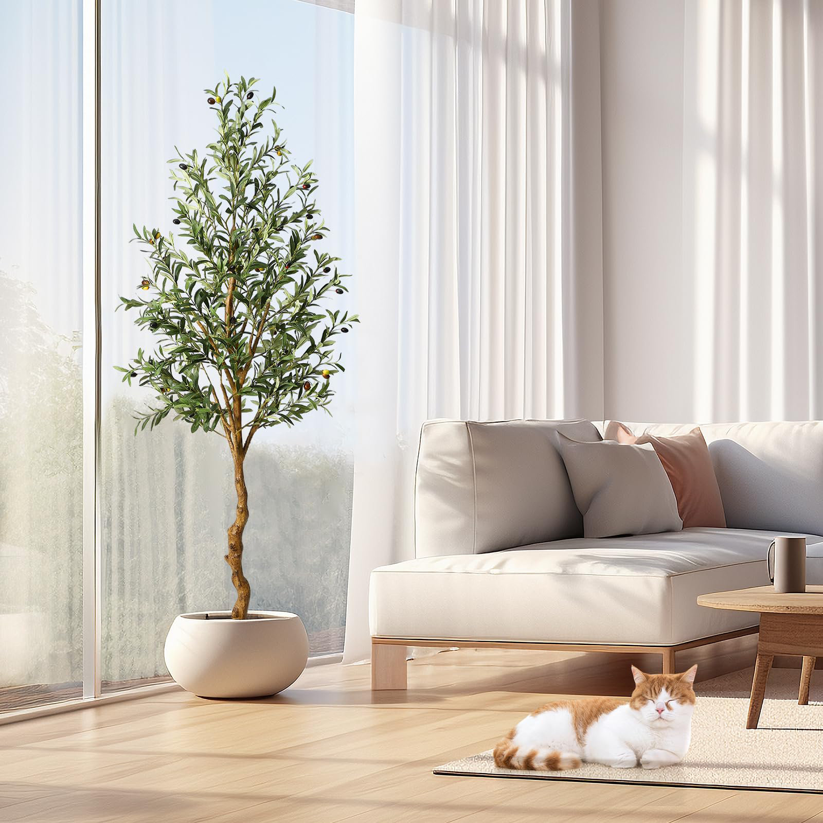 Primrue Artificial Olive Tree 6FT(72In) Tall Faux Silk Olive Trees & Reviews | Wayfair