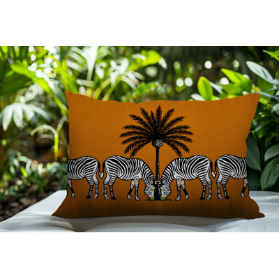 Oreiller rectangulaire réversible intérieur / extérieur Camo Zebra